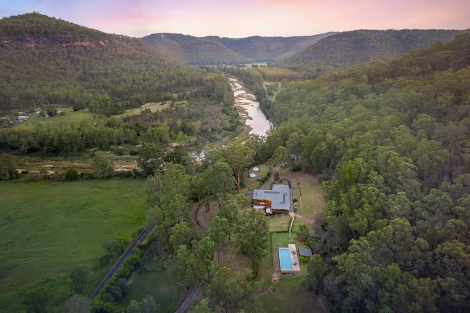 The retreat property nestled in the valley