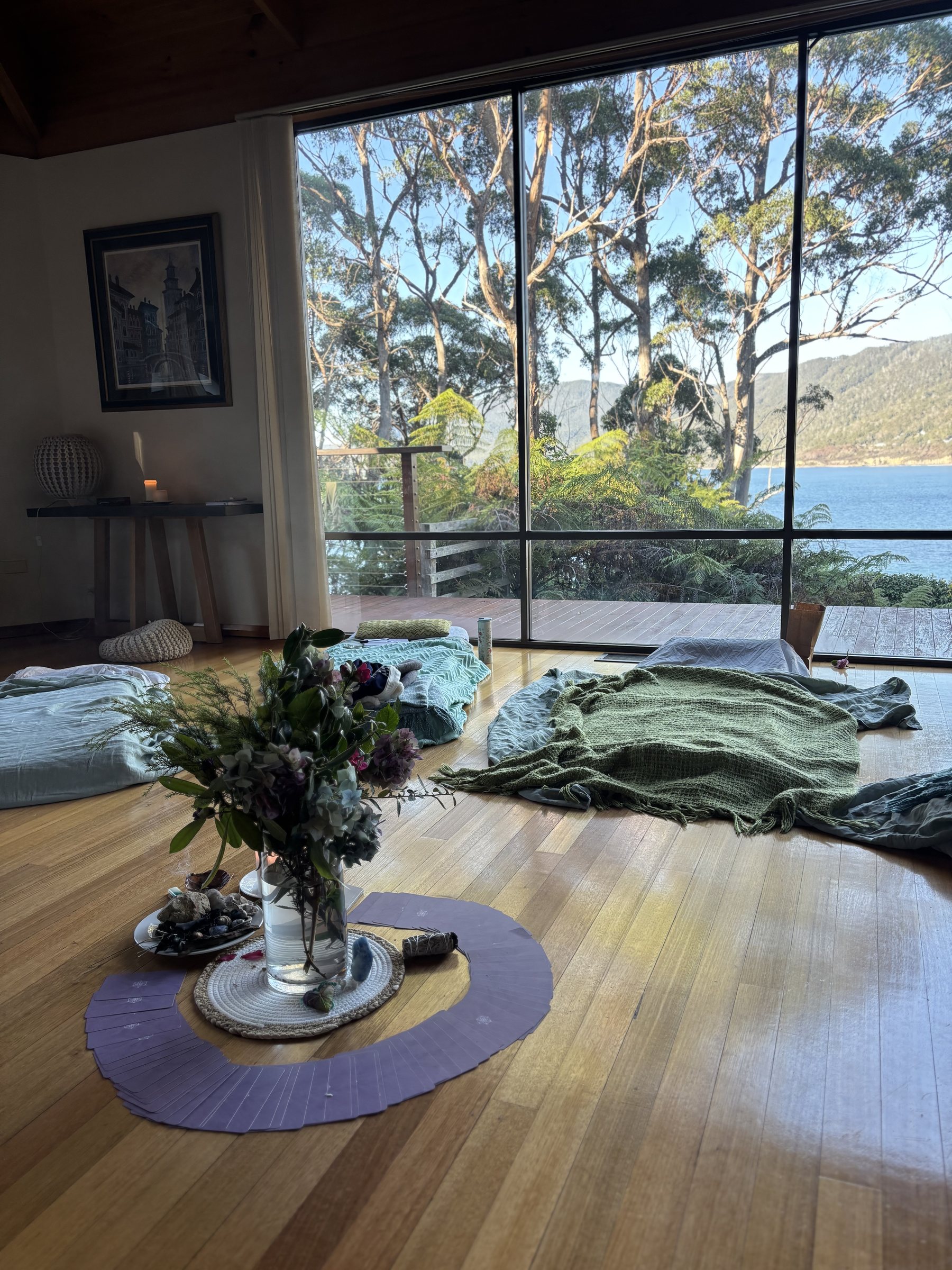 Breathwork space set up for session